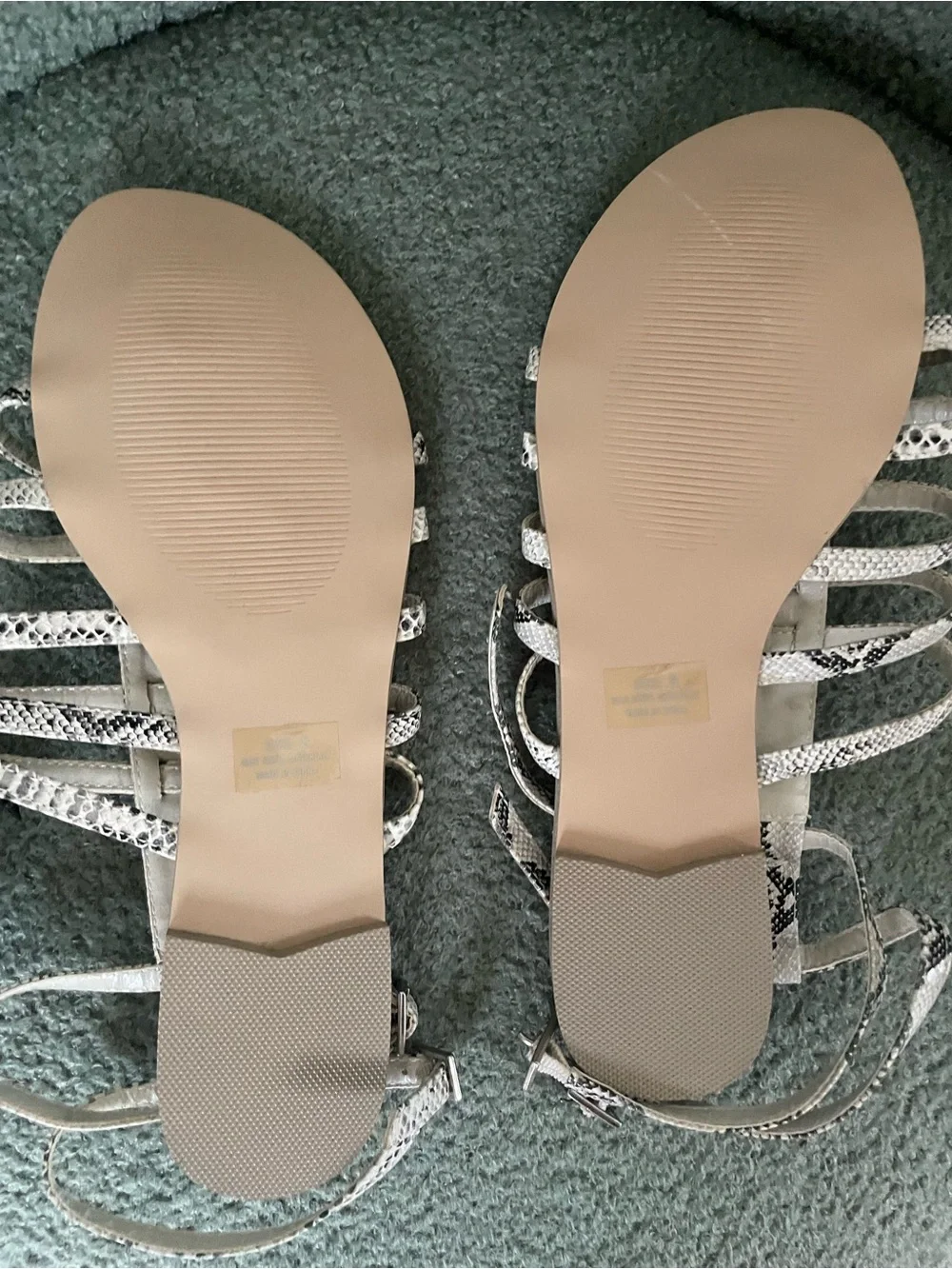 Express Snake-Print Strappy Sandals